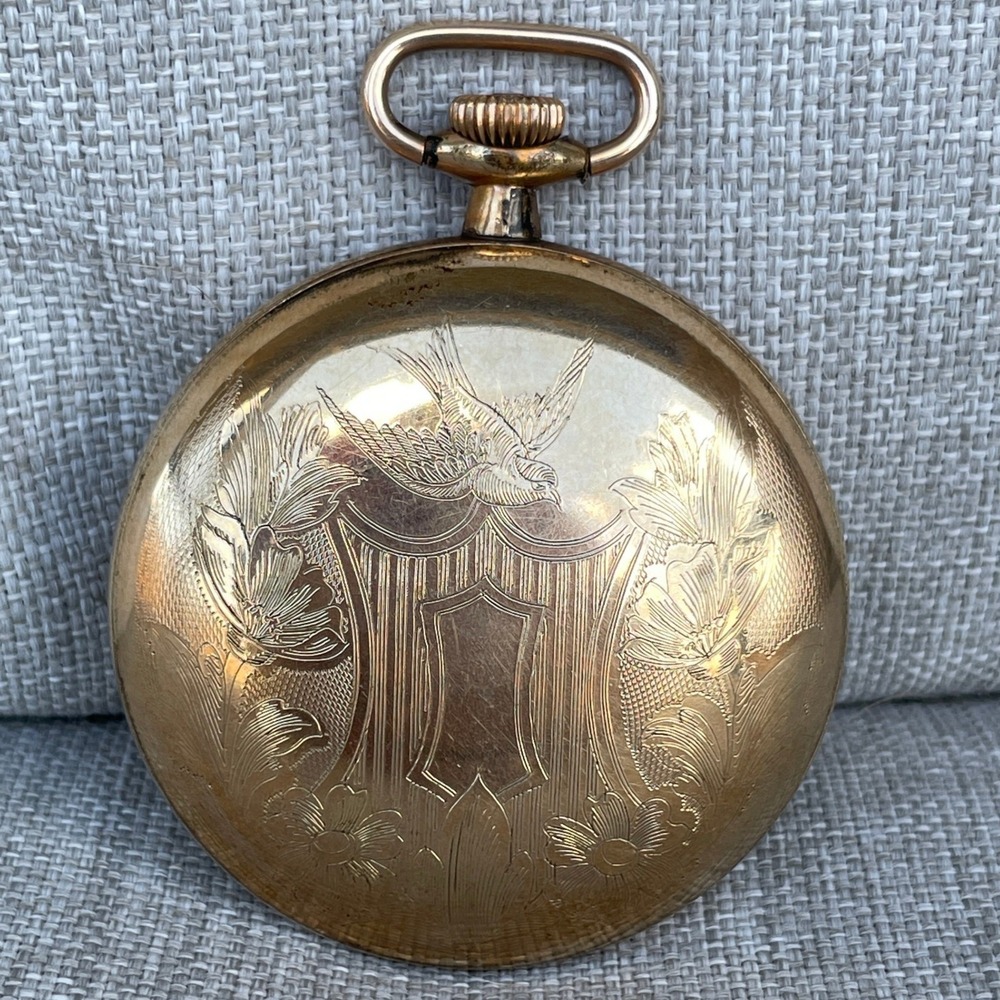 Gibraltar Gold Filled Engraved Open Face Pocket Watch Case 4352894 Antique